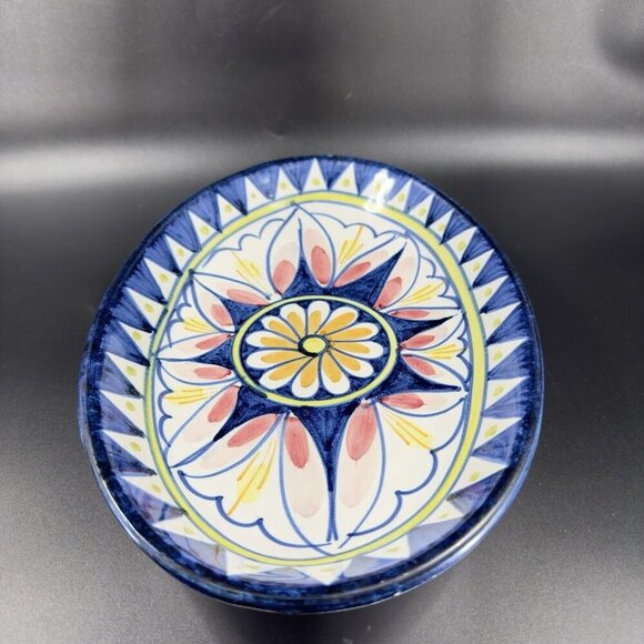 Vintage Italian Folk Art Pottery Stoneware Long Tray Dish Plate Hand Painted - Picture 8 of 11